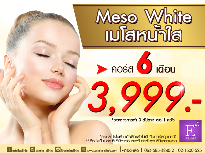 Estella Clinic เอสเตลล่าคลินิกเวชกรรม เมโสหน้าใส เมโส แฟ็ต สลายไขมัน