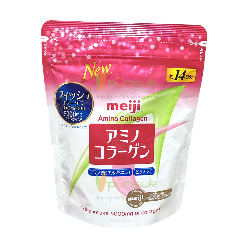 Meiji Amino Collagen 5000 mg อาหารเสริม บำรุงผิว แบรนด์ยอดนิยมอันดับ 1 ในญี่ปุ่น