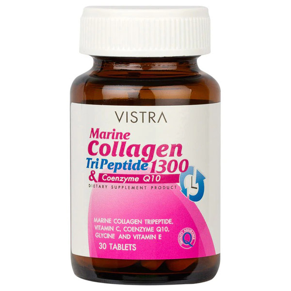 Vistra Marine Collagen 1300 อาหารเสริม บำรุงผิว เสริมความกระชับผิว ขาวใส ดูเรียบเนียน