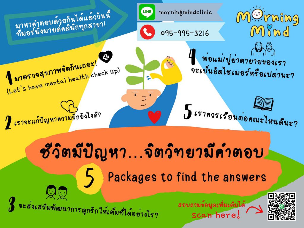 Morning Mind Clinic ปรึกษาจิตแพทย์ รักษาอาการซึมเศร้า แพนิค ความวิตกกังวลที่มากเกินไป