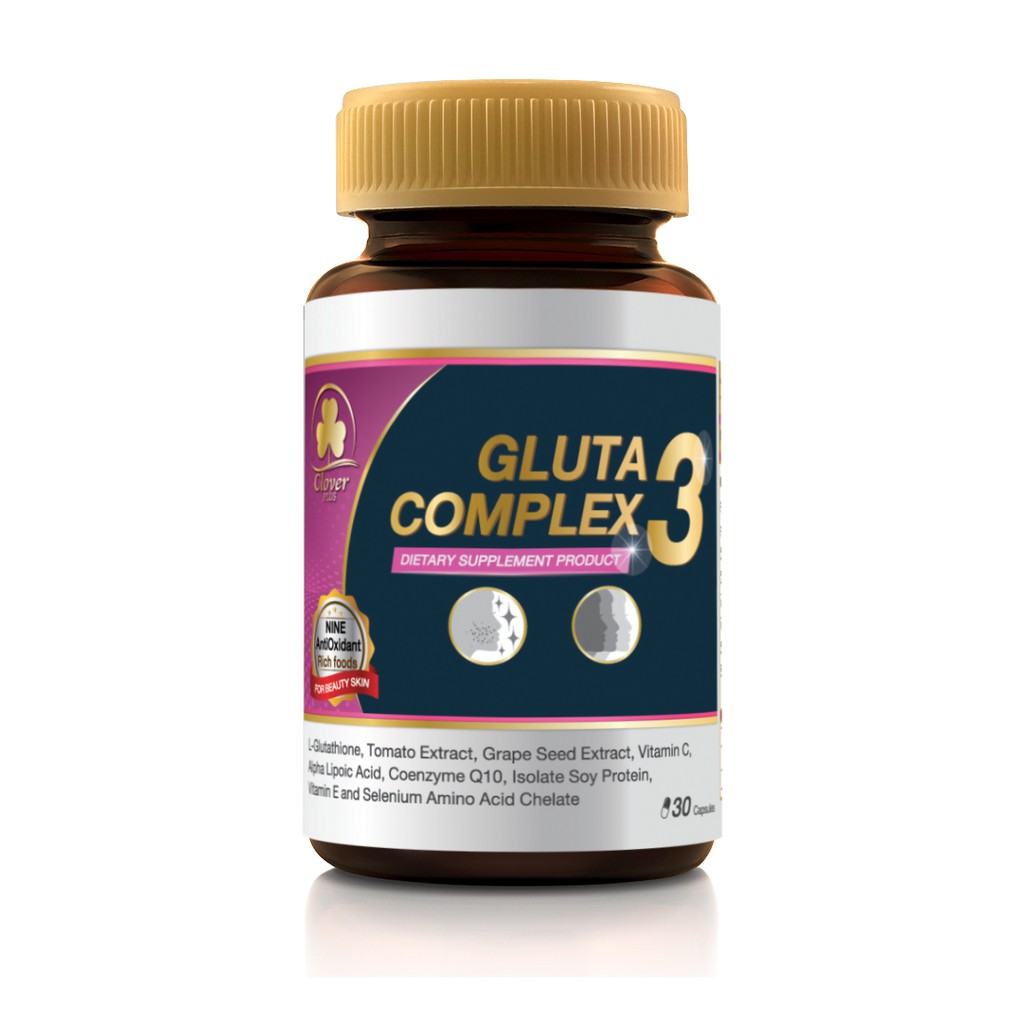 Gluta Complex 3 กลูต้าผิวขาว ยอดนิยม ดูแลผิวขาว เนียนนุ่มทุกสัมผัสหลังกินอย่างเหมาะสม