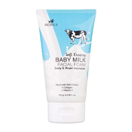 Morika Baby Milk Facial Foam โฟมล้างหน้าสูตรอ่อนโยน ในเซเว่น ปลอดภัยใช้ดี ล้างทำความสะอาดง่าย