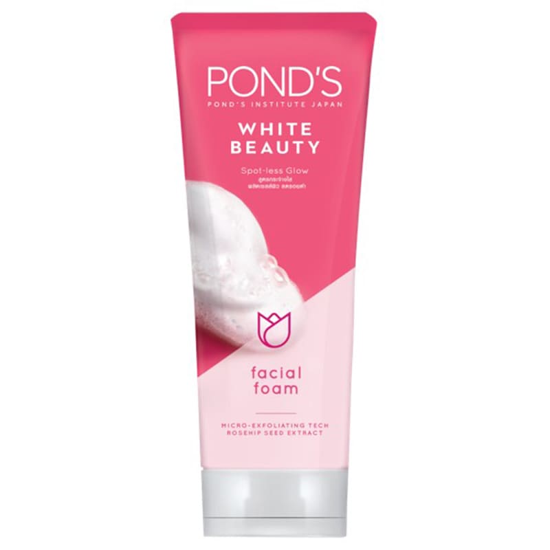 POND'S Facial Foam White Beauty Pinkish White โฟมล้างหน้า ในเซเว่น ขาวใสดูเนียนนุ่ม