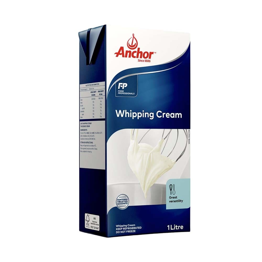 Anchor Whip Cream วิปปิ้งครีมหอมกลมกล่อม สูตรส่วนผสมเข้มข้นให้รสสัมผัสหวานนุ่มละมุนลิ้น