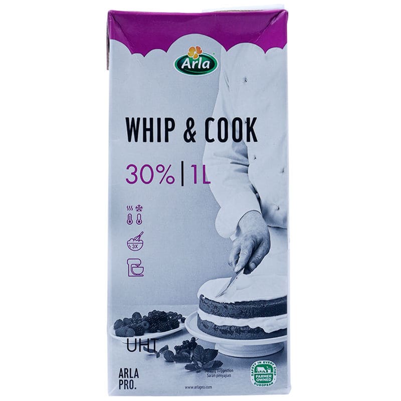 Arla Whip & Cook วิปปิ้งครีมหอมกลิ่นนม ส่วนผสมของวิปครีมเหมาะประกอบอาหารทุกประเภท