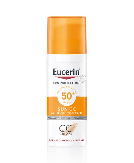 Eucerin Sun CC Cream Acne Oil Control ครีมปกปิดริ้วรอยควบคุมความมัน ป้องกันแสงแดด