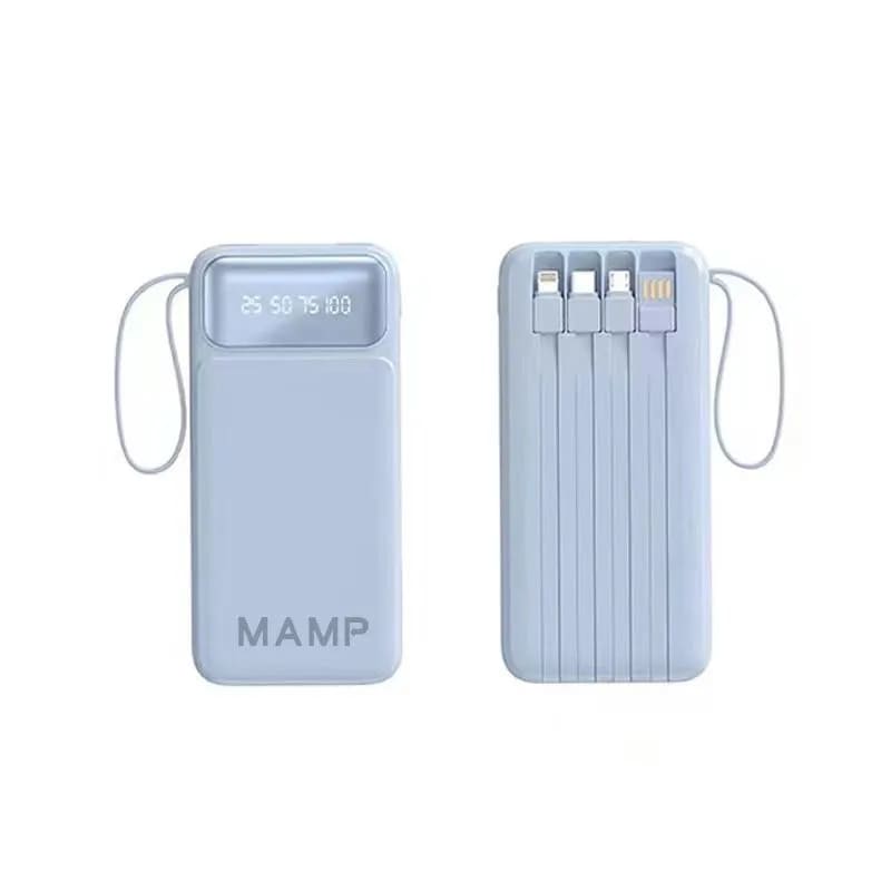 MAMP-4 พาวเวอร์แบงค์ 30000 mAh สีสันสดใส พร้อมสาย 4 เส้นสะดวกง่ายทุกการหยิบใช้