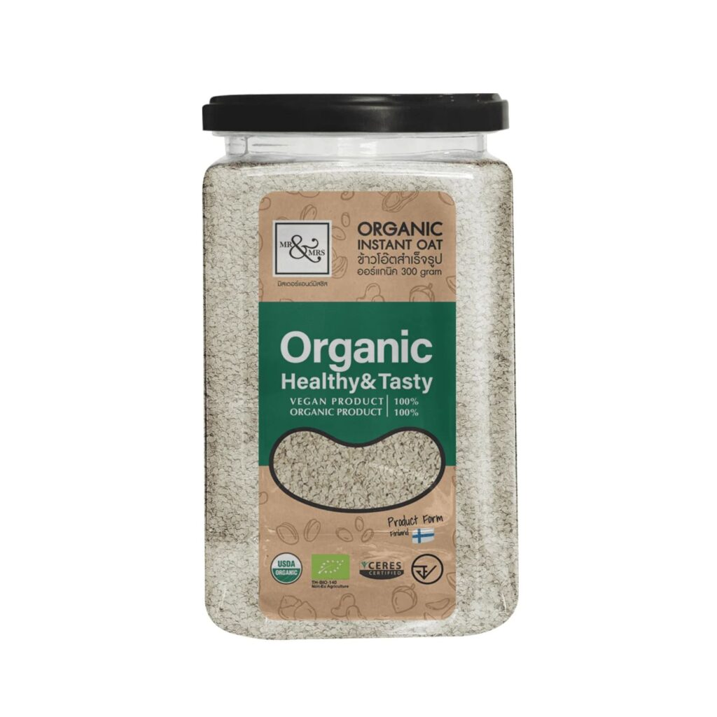 Mr. & Mrs. Organic Instant Oat ข้าวโอ๊ต ออร์แกนิค เติมความมั่นใจให้ระบบขับถ่ายย่อยอาหารได้ง่าย