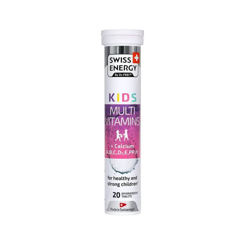 Swiss Energy Kids Calcium + Multivitamins แคลเซียมเม็ดฟู่ กระตุ้นการเติบโต สร้างภูมิคุ้มกันป้องกันโรคได้ดีขึ้