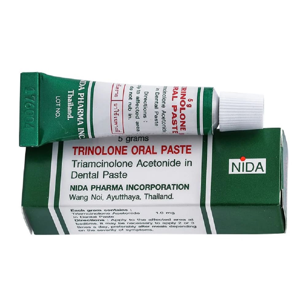 ยาป้ายแผลร้อนใน Nida Pharma Trinolone Oral Paste ยาแก้ร้อนใน 7-11 แผลสมานเร็ว ลดอาการอักเสบ