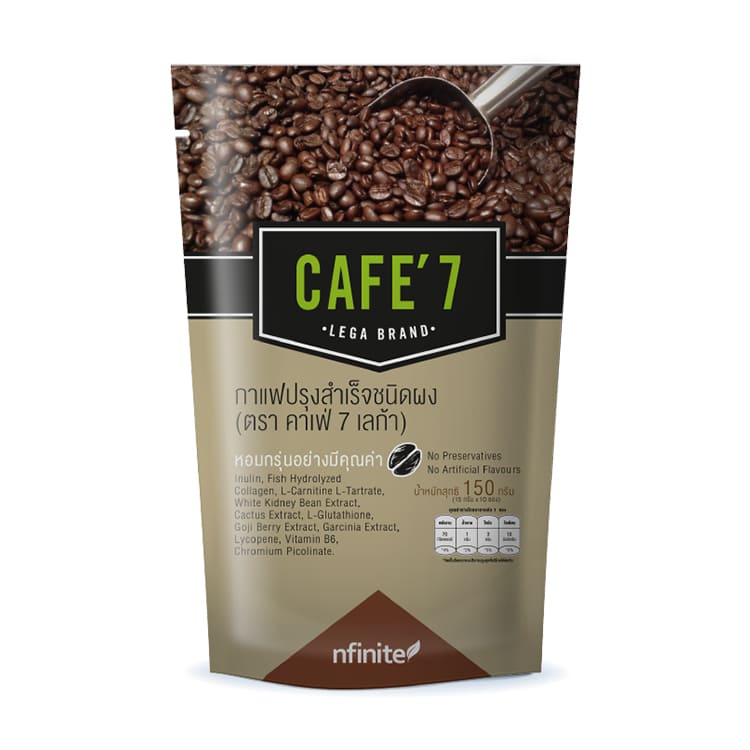 CAFE’7 LEGA Lega Brand กาแฟลดความอ้วน สูตรผสมไร้ไขมันทรานส์ น้ำตาล 0