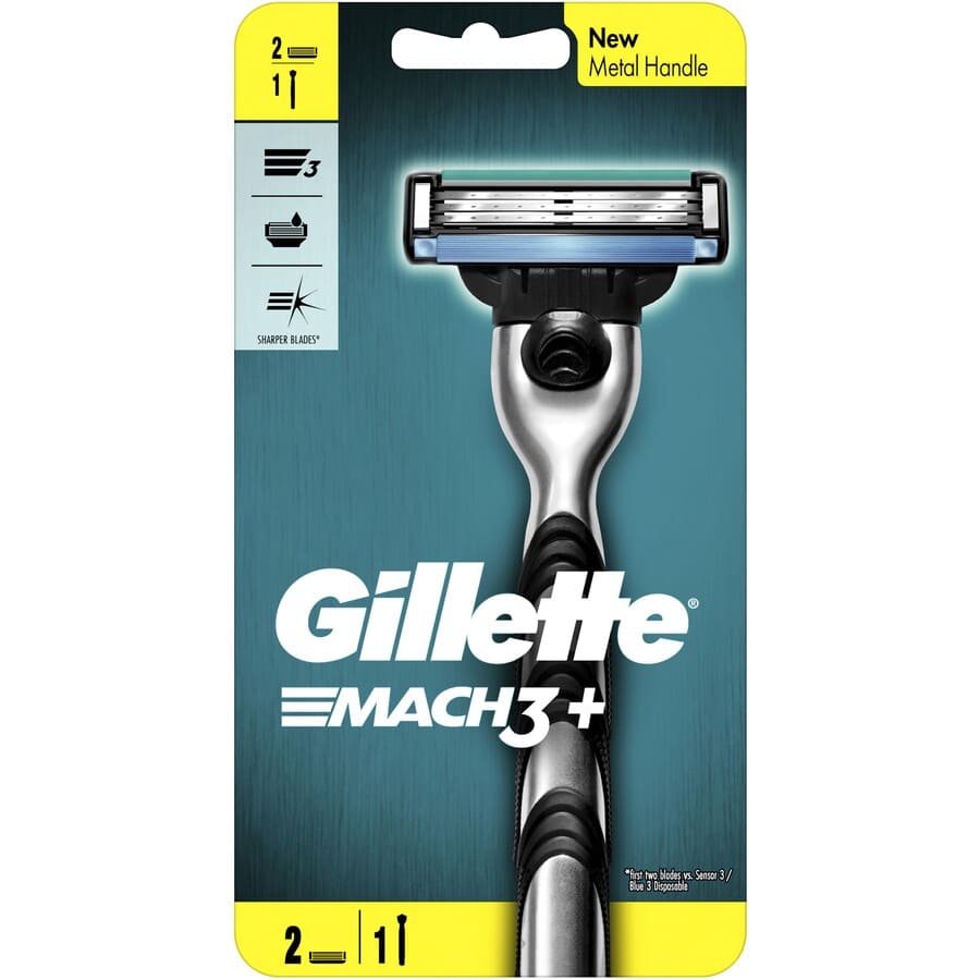 Gillette Mach3+ ที่โกนหนวดหัวใบมีด 3 ชั้น ต่อเนื่องทุกซอกมุมบนใบหน้า หนวด เครา เกลี้ยงเกลาสะอาด