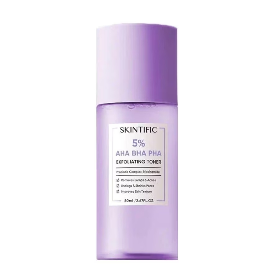 Skintific 5% AHA BHA PHA Exfoliating Toner ทำความสะอาดผิวพร้อมการฟื้นบำรุงไปในตัว