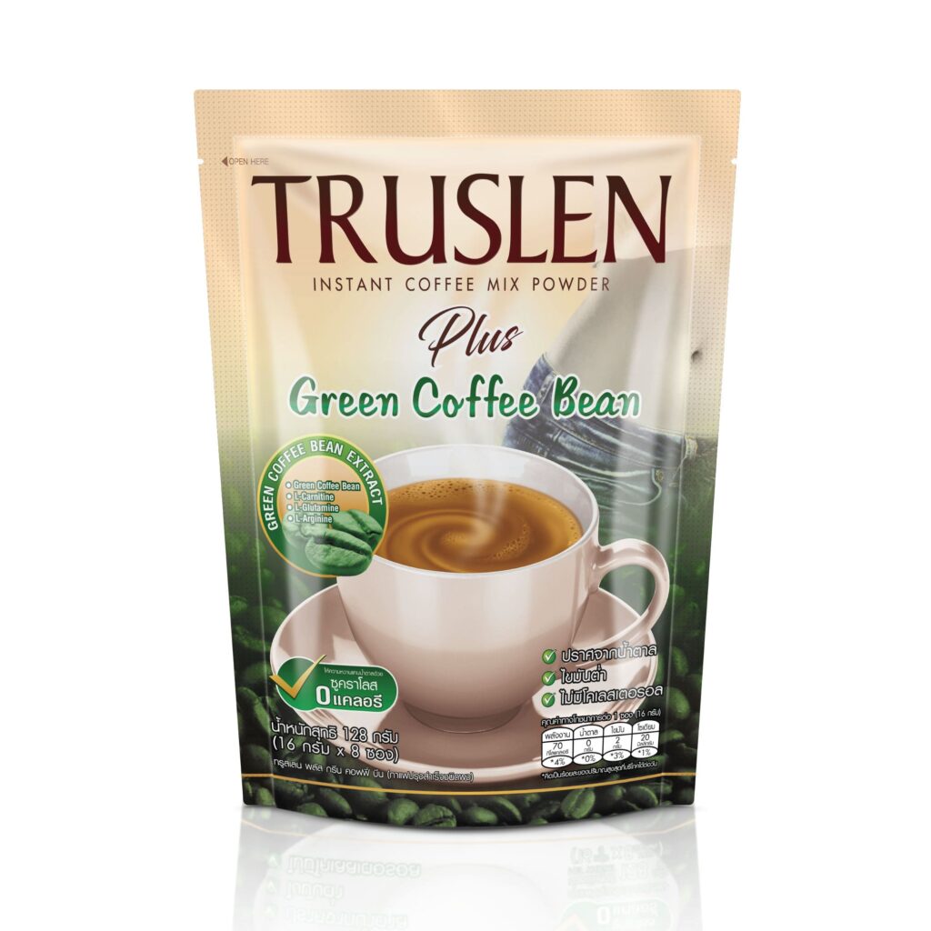 TRUSLEN PLUS Green Coffee Bean กาแฟลดความอ้วน สูตรปราศจากน้ำตาล บำรุงร่างกาย