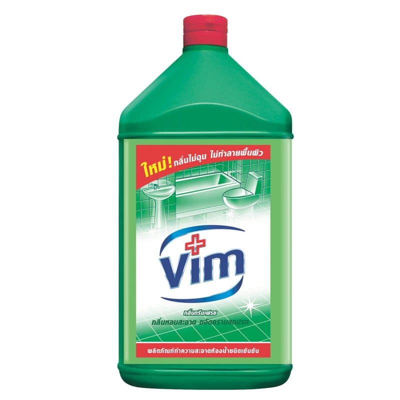 Vim Bathroom Cleaner Green น้ำยาล้างห้องน้ำ ขจัดทุกคราบฝังลึก คราบสกปรกตกค้างทุกซอกมุม